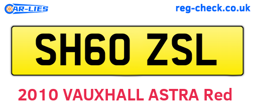 SH60ZSL are the vehicle registration plates.