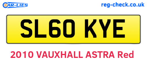 SL60KYE are the vehicle registration plates.