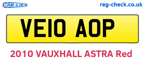 VE10AOP are the vehicle registration plates.