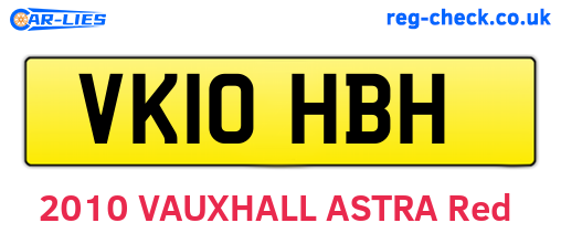 VK10HBH are the vehicle registration plates.