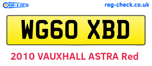 WG60XBD are the vehicle registration plates.