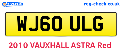WJ60ULG are the vehicle registration plates.