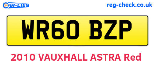 WR60BZP are the vehicle registration plates.