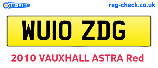 WU10ZDG are the vehicle registration plates.