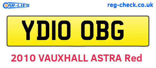 YD10OBG are the vehicle registration plates.
