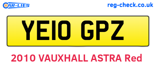 YE10GPZ are the vehicle registration plates.