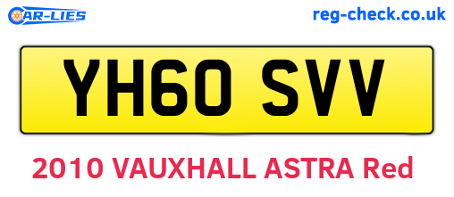 YH60SVV are the vehicle registration plates.