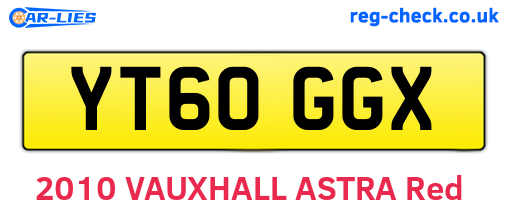 YT60GGX are the vehicle registration plates.