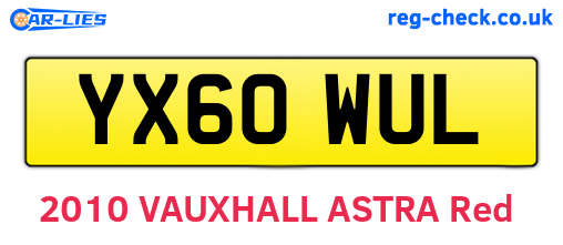 YX60WUL are the vehicle registration plates.