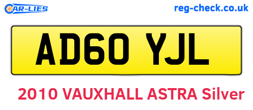 AD60YJL are the vehicle registration plates.