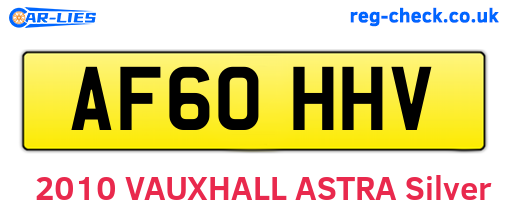 AF60HHV are the vehicle registration plates.