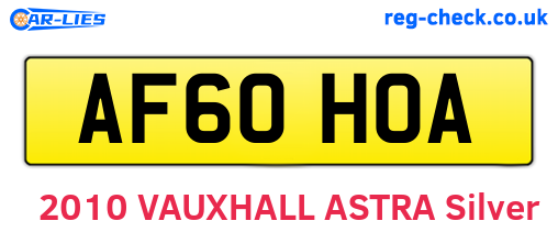 AF60HOA are the vehicle registration plates.