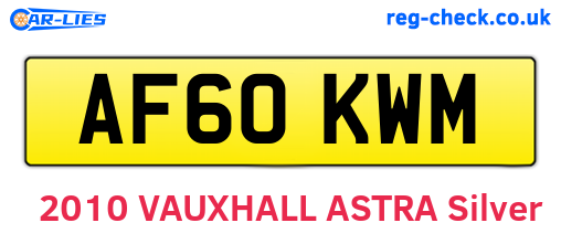 AF60KWM are the vehicle registration plates.