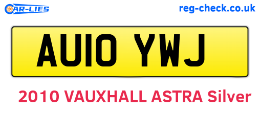 AU10YWJ are the vehicle registration plates.