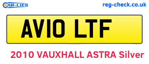 AV10LTF are the vehicle registration plates.
