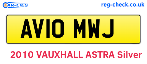 AV10MWJ are the vehicle registration plates.