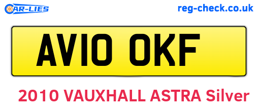 AV10OKF are the vehicle registration plates.