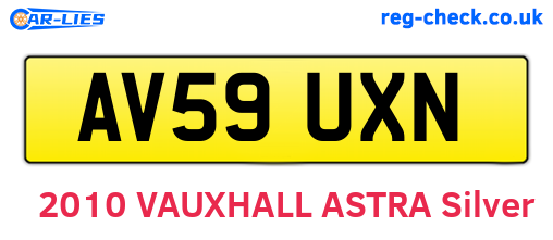 AV59UXN are the vehicle registration plates.