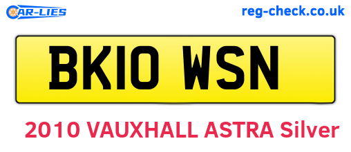 BK10WSN are the vehicle registration plates.