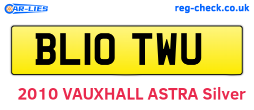 BL10TWU are the vehicle registration plates.