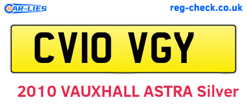CV10VGY are the vehicle registration plates.