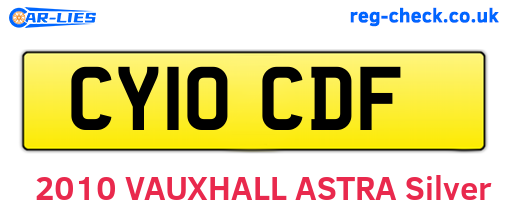 CY10CDF are the vehicle registration plates.