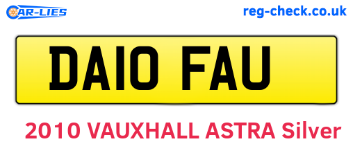 DA10FAU are the vehicle registration plates.