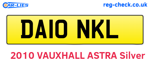 DA10NKL are the vehicle registration plates.