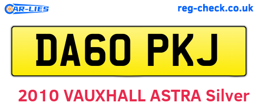 DA60PKJ are the vehicle registration plates.