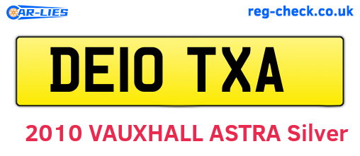 DE10TXA are the vehicle registration plates.