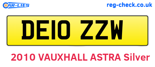DE10ZZW are the vehicle registration plates.