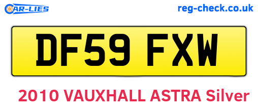 DF59FXW are the vehicle registration plates.