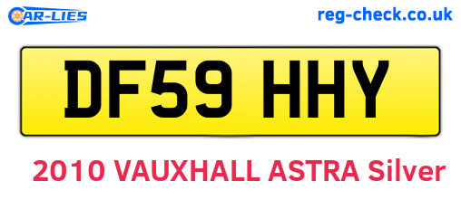 DF59HHY are the vehicle registration plates.