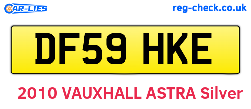 DF59HKE are the vehicle registration plates.