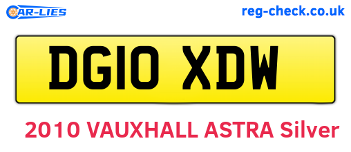 DG10XDW are the vehicle registration plates.