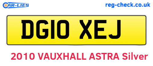 DG10XEJ are the vehicle registration plates.