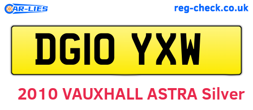 DG10YXW are the vehicle registration plates.