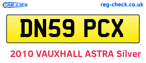 DN59PCX are the vehicle registration plates.