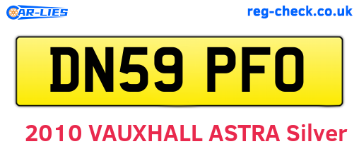 DN59PFO are the vehicle registration plates.