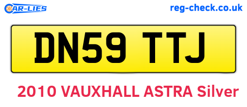 DN59TTJ are the vehicle registration plates.