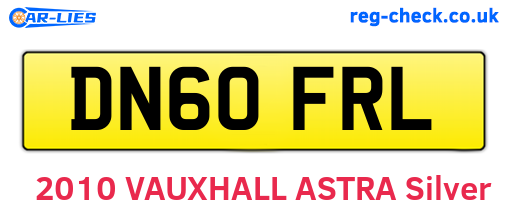 DN60FRL are the vehicle registration plates.
