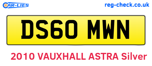 DS60MWN are the vehicle registration plates.