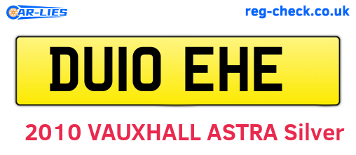DU10EHE are the vehicle registration plates.