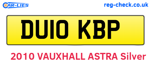 DU10KBP are the vehicle registration plates.
