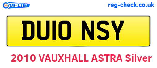 DU10NSY are the vehicle registration plates.