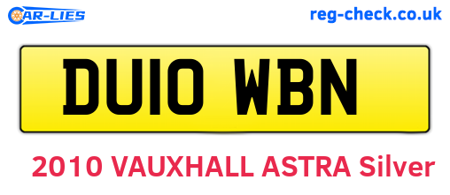 DU10WBN are the vehicle registration plates.
