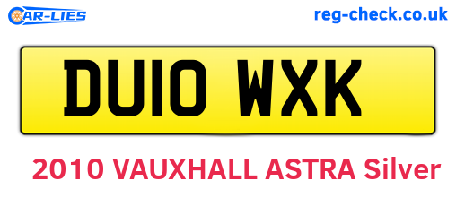 DU10WXK are the vehicle registration plates.
