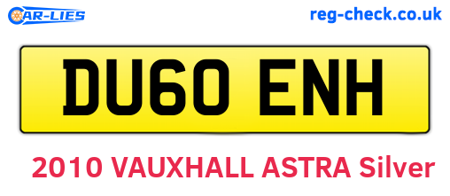 DU60ENH are the vehicle registration plates.