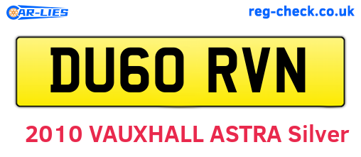 DU60RVN are the vehicle registration plates.