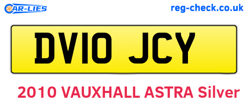 DV10JCY are the vehicle registration plates.